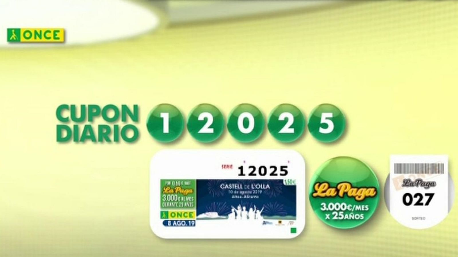 Sorteo ONCE - 08/08/19 - ver ahora