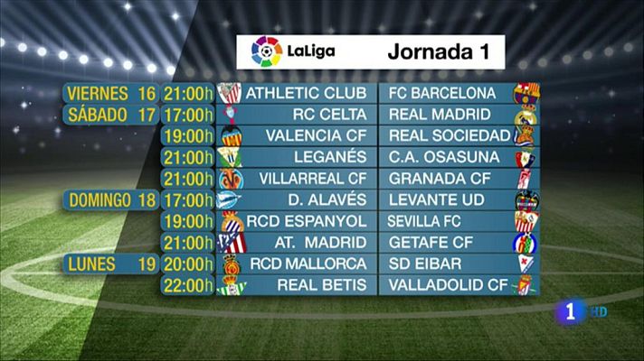 Telediario 1 - Así quedan los horarios de Liga