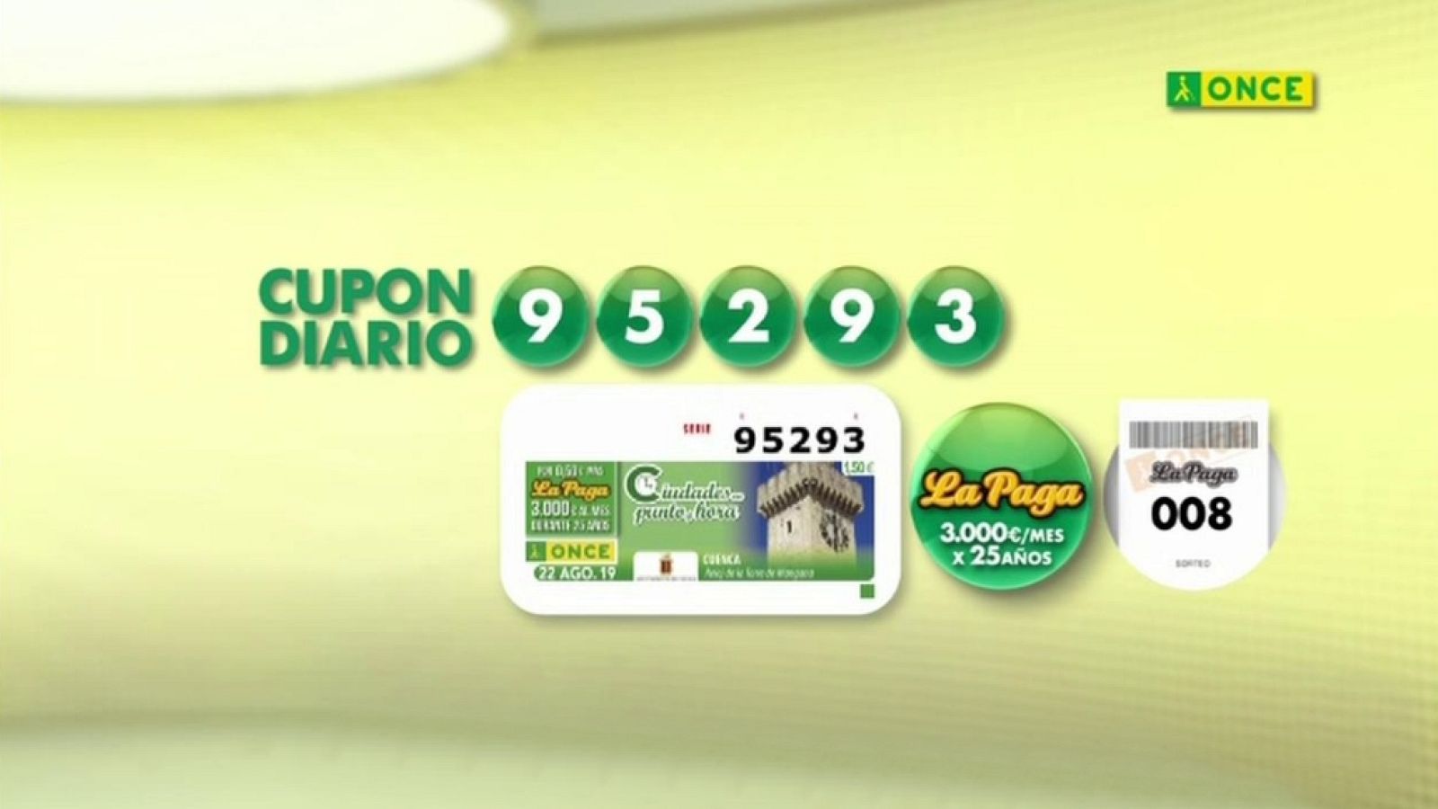 Sorteo ONCE - 22/08/19 - ver ahora