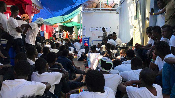 Telediario 1 - Seis países acogerán a los migrantes del Ocean Viking