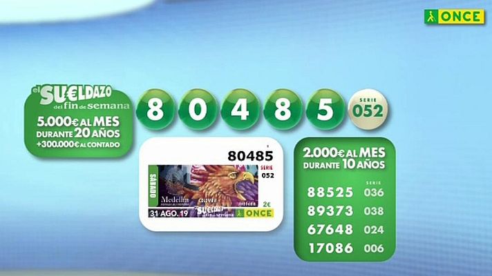 Sorteos ONCE - Sorteo ONCE - 31/08/19