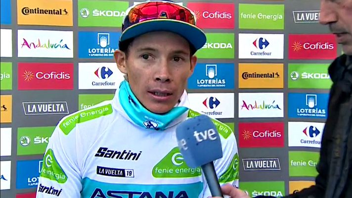 Vuelta ciclista a España - Vuelta 2019 | Miguel Ángel López: "Me he caído en la última parte del tramo de tierra"