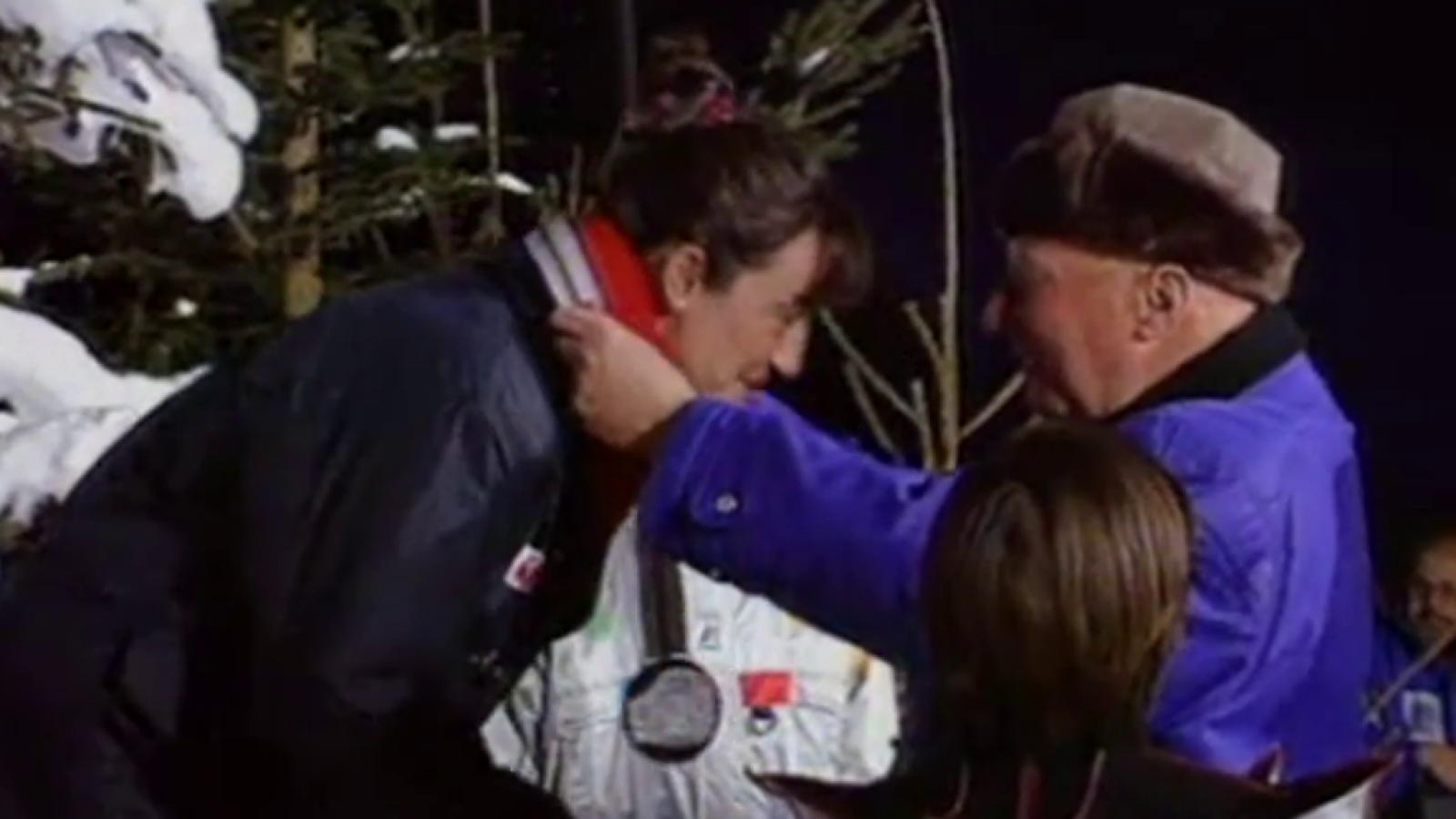 Entrega de la medalla de bronce a Blanca Fernández Ochoa en Albertville 1992