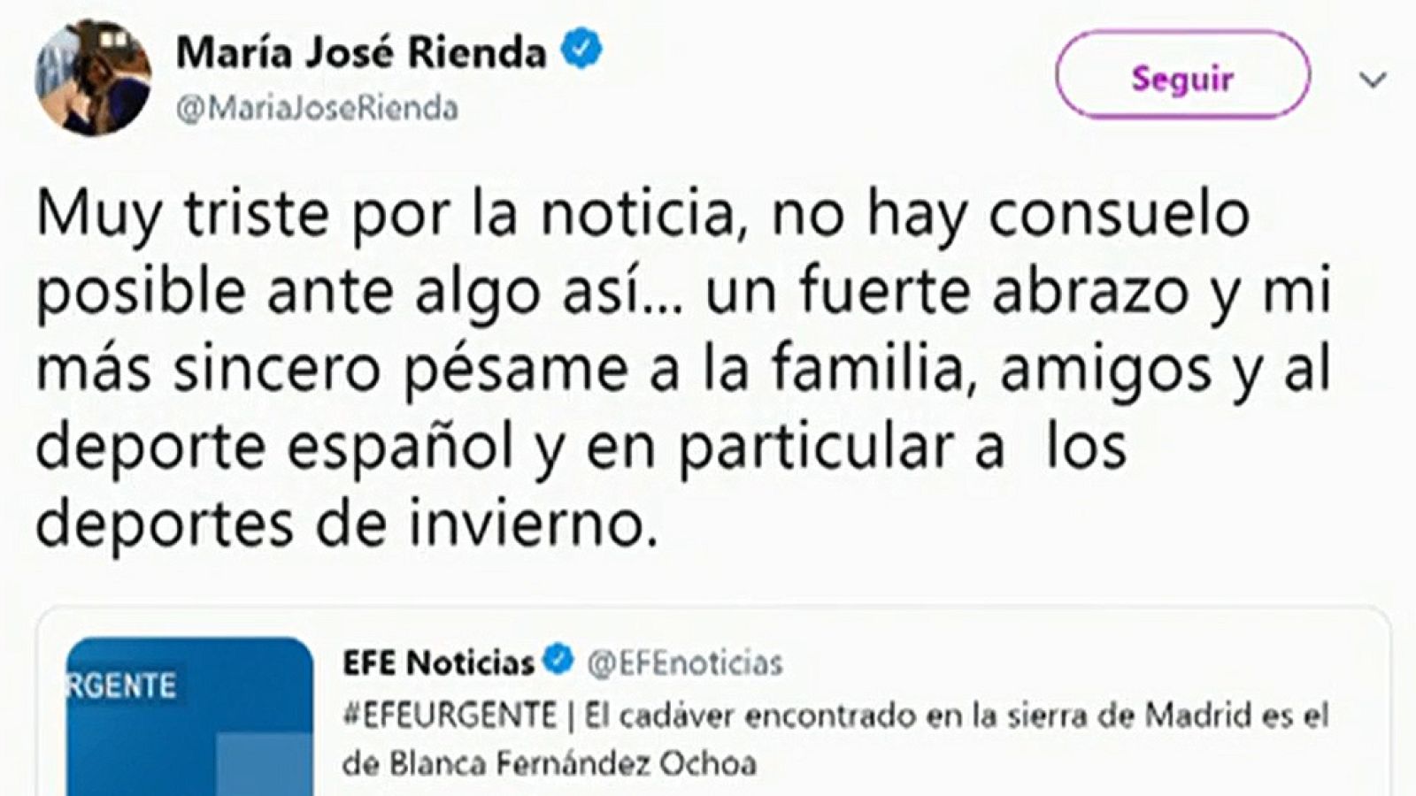 La sociedad española sus condolencias por el fallecimiento de Blanca Fernández Ochoa | Ver