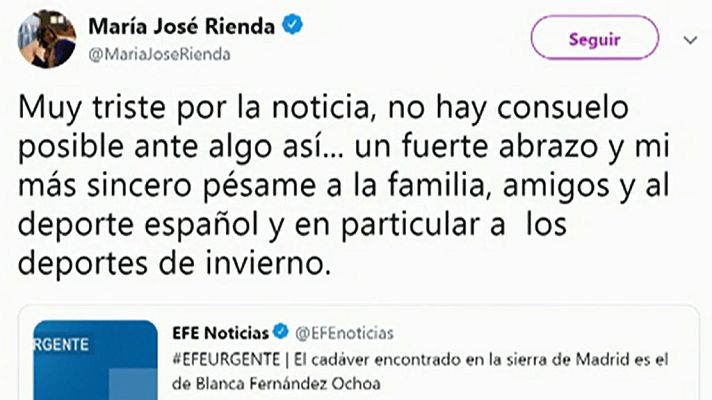Telediario 1 - La sociedad española sus condolencias por el fallecimiento de Blanca Fernández Ochoa
