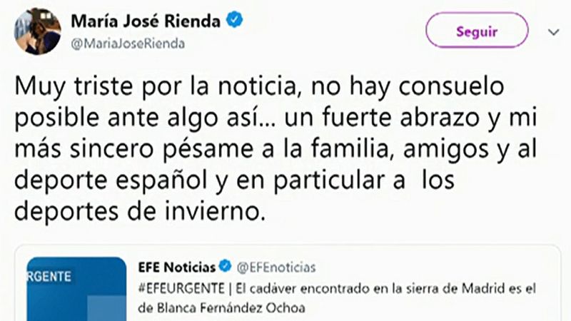 La sociedad española sus condolencias por el fallecimiento de Blanca Fernández Ochoa
