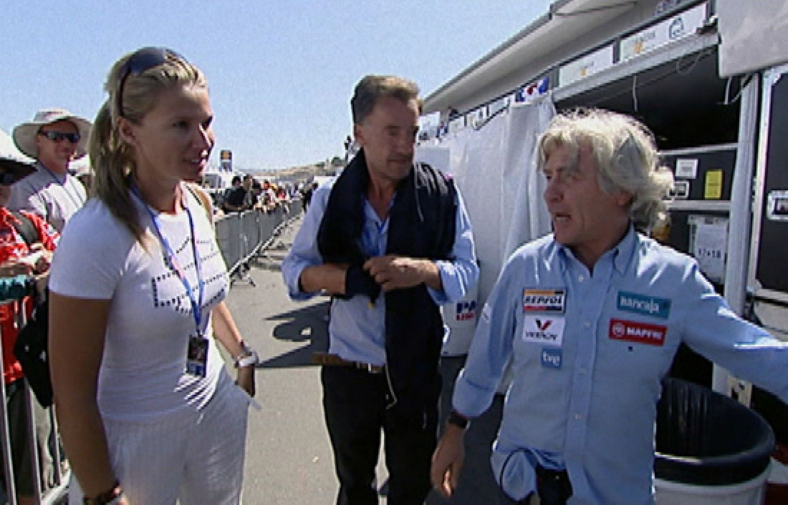 Anne Igartiburu y Francis Lorenzo se lo han pasado en grande dando una vuelta por el 'paddock' de Laguna Seca.