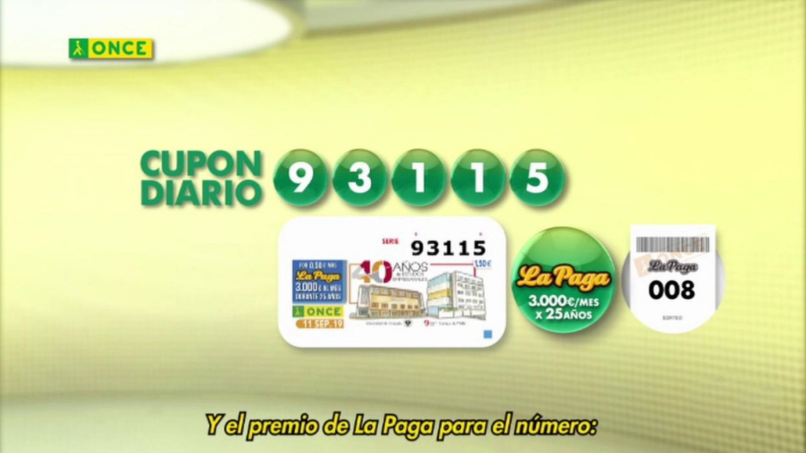 Sorteo ONCE - 11/09/19 - ver ahora