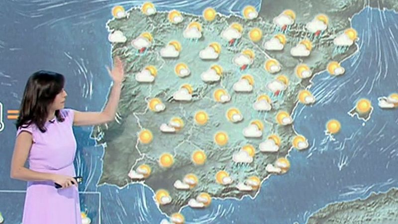 Chubascos y tormentas ocasionales este jueves en la mitad norte peninsular