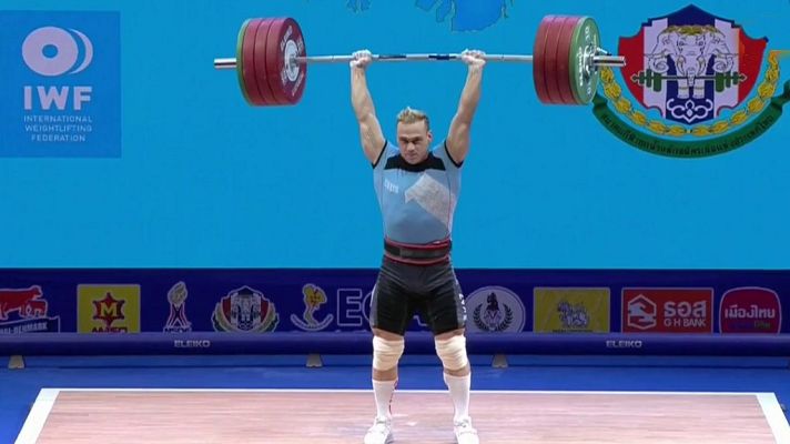 Halterofilia - Cto. del Mundo 2019. Final 96 kg. Masculinos, dos tiempos