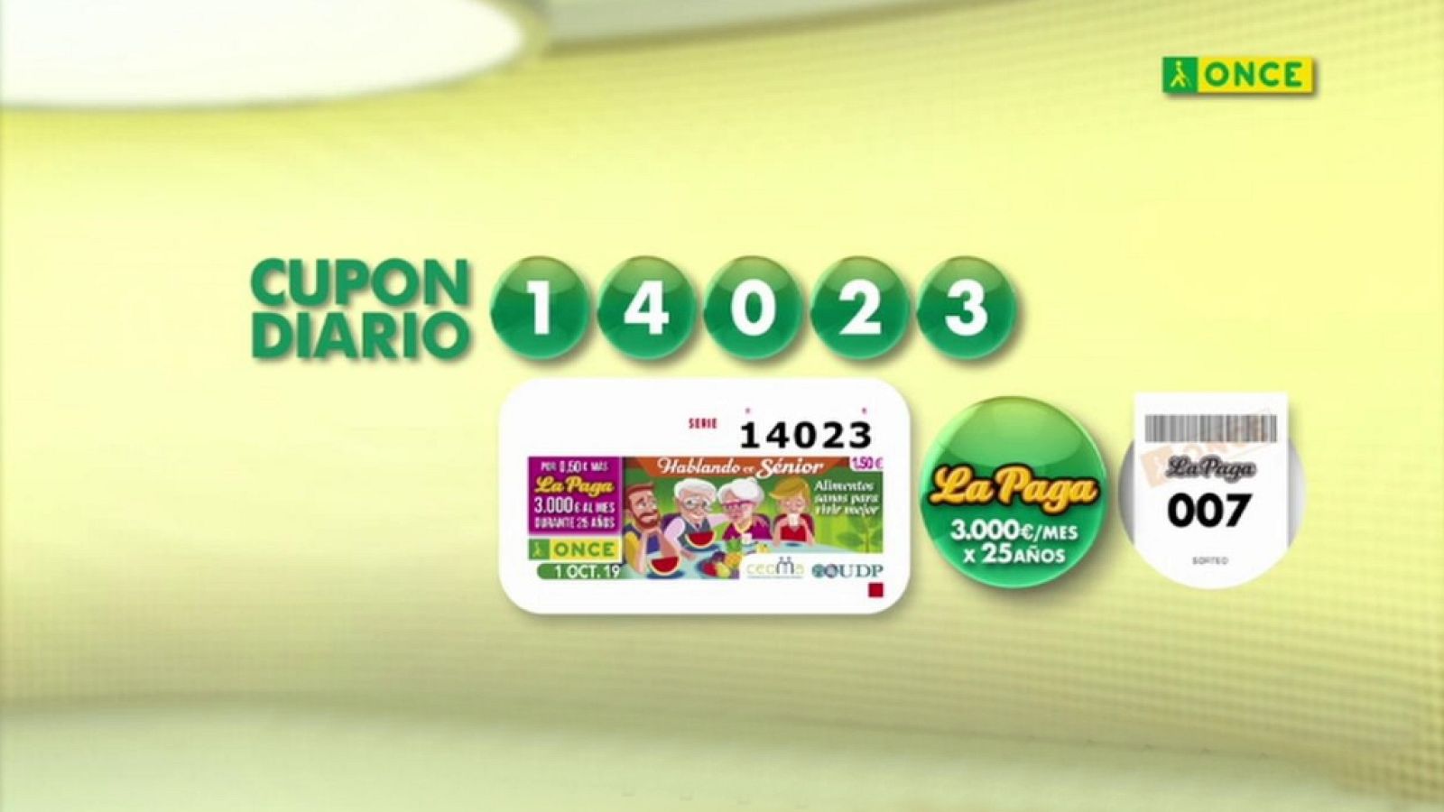 Sorteo ONCE - 01/10/19 - ver ahora