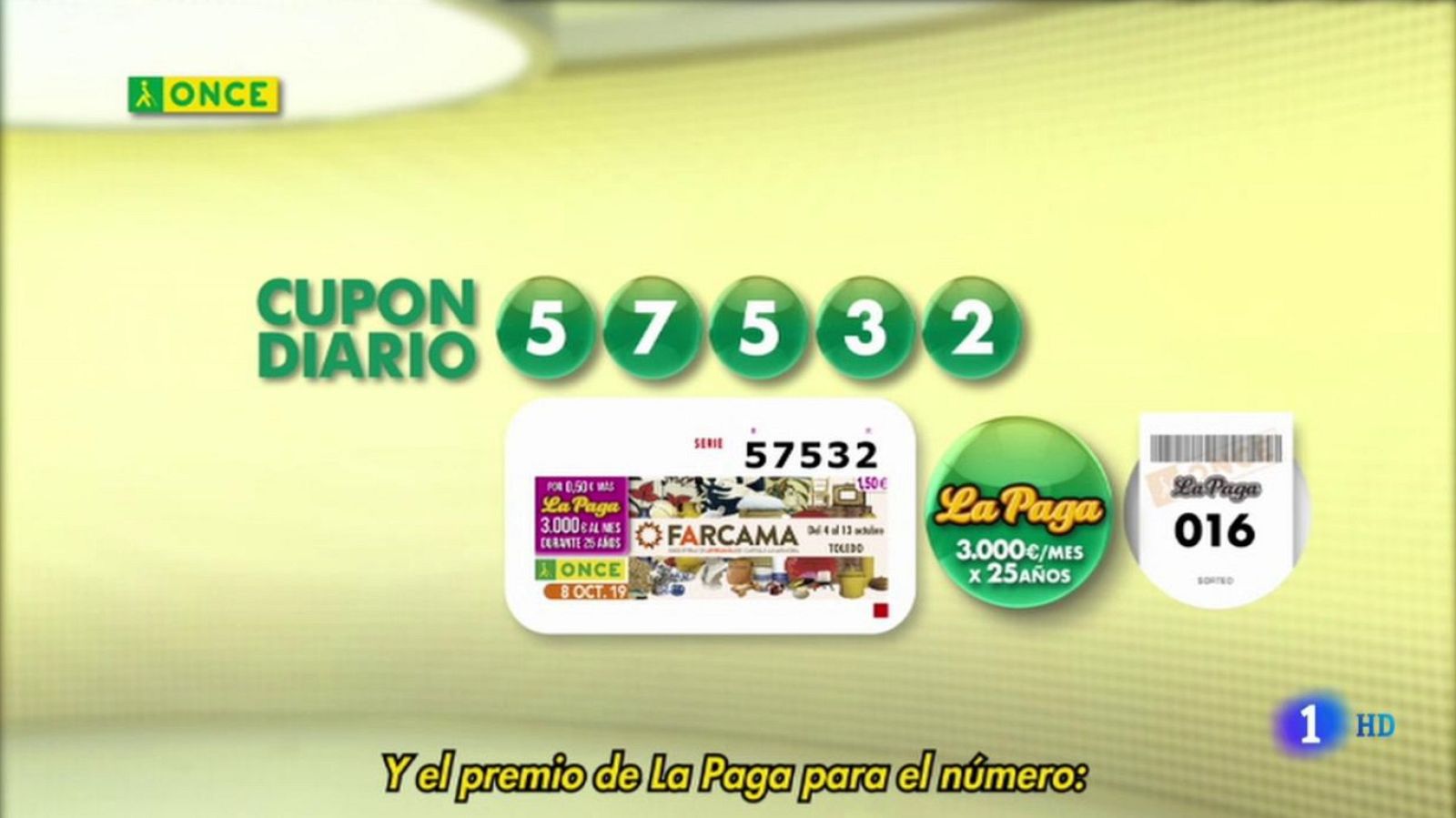Sorteo ONCE - 08/10/19 - ver ahora