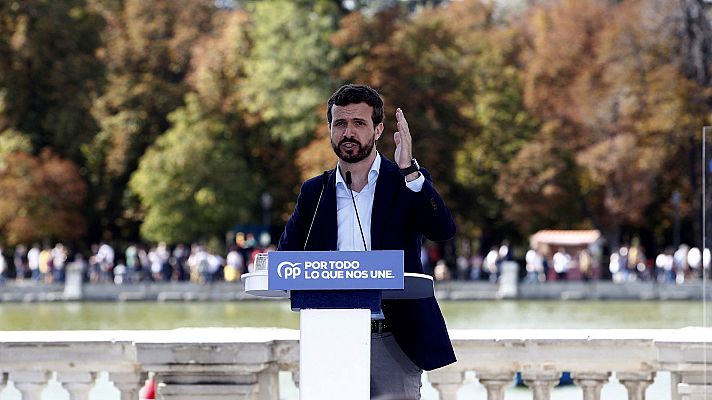 Telediario 1 - Casado: "Sánchez no puede ponerse el casco de bombero tras crear el incendio"