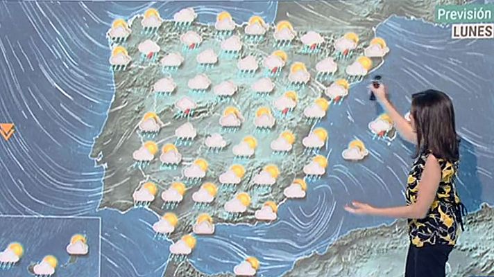 Telediario 1 - Precipitaciones y temperaturas en descenso este lunes en la mayor parte de la Península