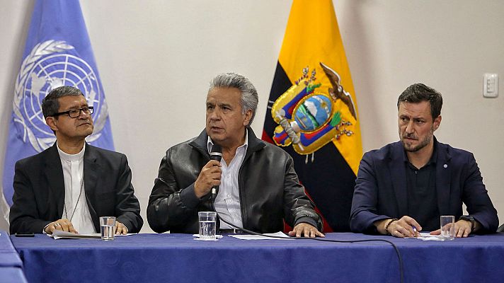 Telediario 1 - Acuerdo en Ecuador para eliminar el decreto de la gasolina