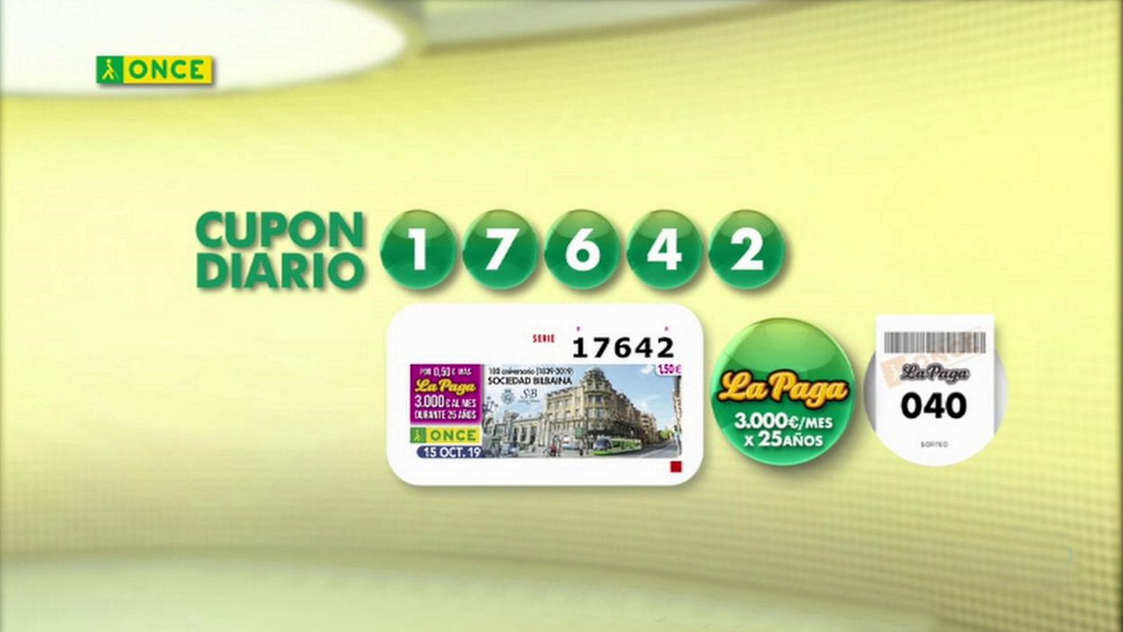 Sorteo ONCE - 15/10/19 - ver ahora