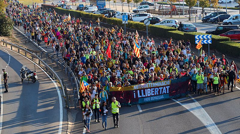 Las marchas independentistas que confluirn este viernes en Barcelona completan su segunda jornada