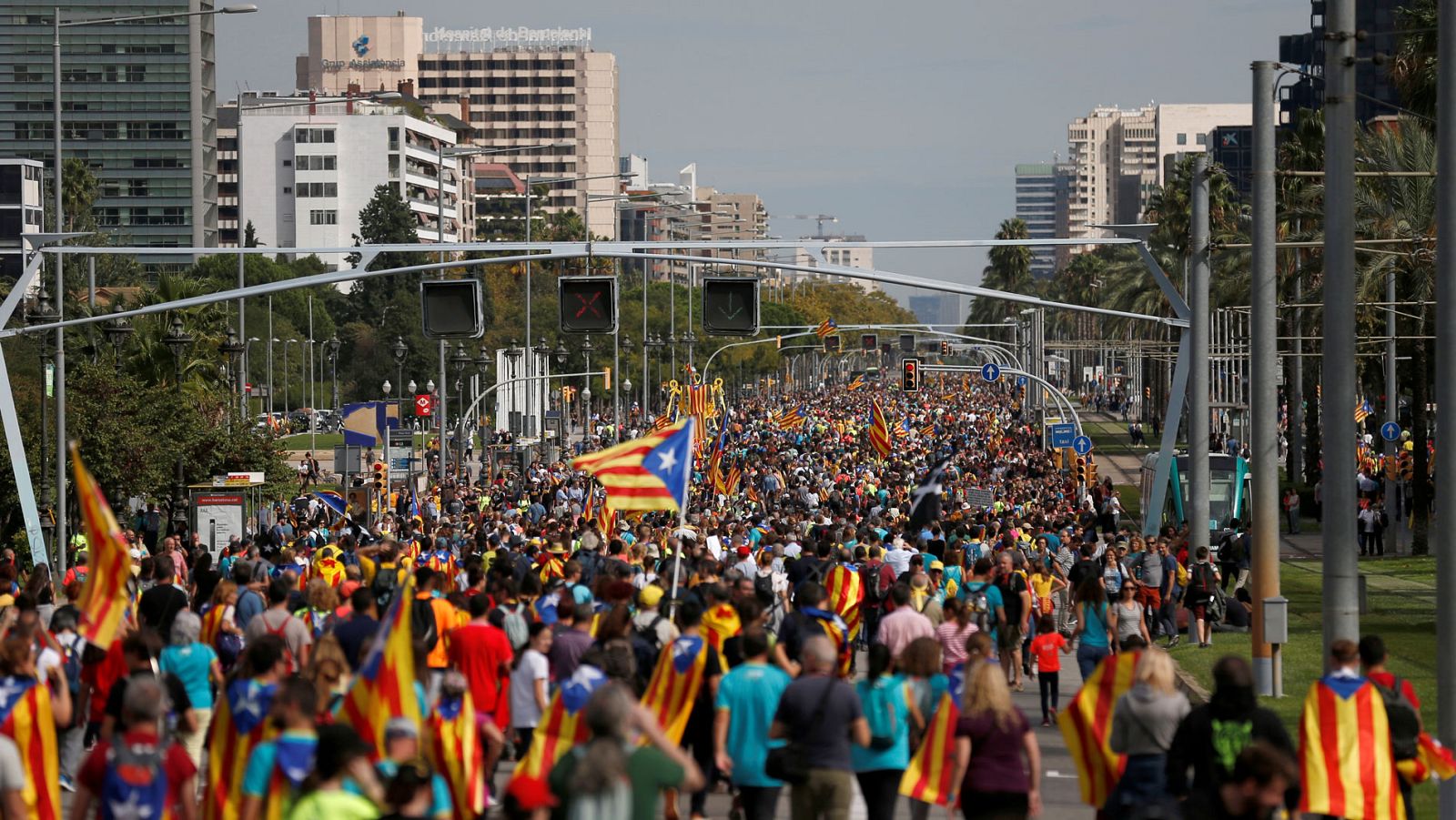 Las "Marchas por la libertad" llegan a Barcelona desde distintos puntos de Cataluña