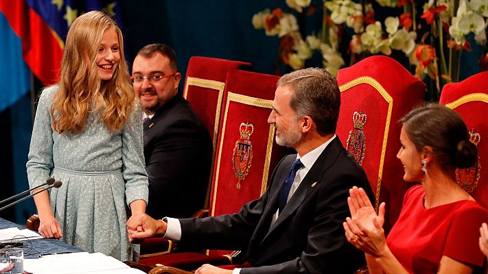 Premios Princesa de Asturias - El rey centra su discurso en la princesa Leonor y elude cualquier referencia a Cataluña