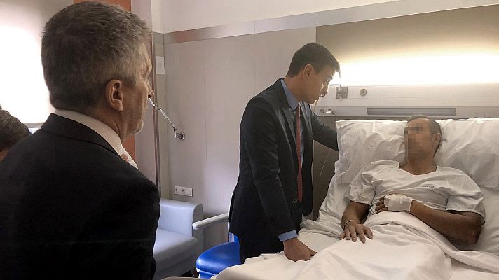 Informativo 24h - Sánchez visita la Jefatura de Policía de Barcelona y a los agentes heridos en los disturbios de la semana pasada