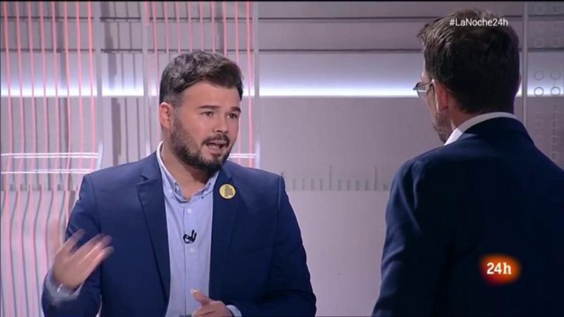 Rufián: "Nada justifica la violencia, ni la unidad de España ni la autodeterminación de Cataluña" -RTVE.es - La noche en 24h | Ver