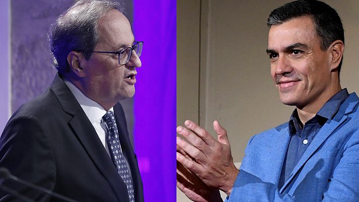 Telediario 1 - Las patronales exigen a Sánchez y Torra llegar a acuerdos para mantener la paz social en Cataluña