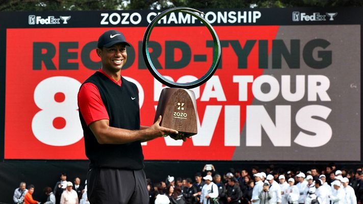 Telediario 1 - Tiger Woods conquista su 82º título del PGA Tour en Japón e iguala el récord de Sam Snead