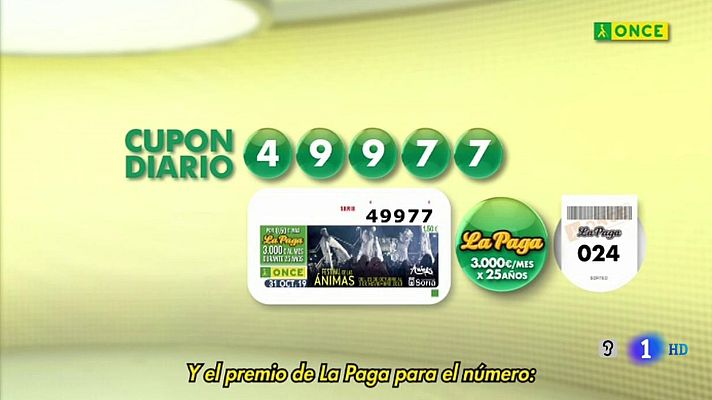 Sorteos ONCE - Sorteo ONCE - 31/10/19