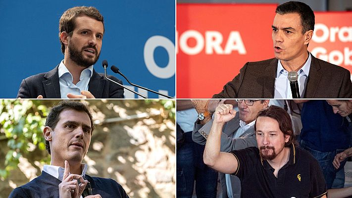 Telediario 1 - Los partidos se enzarzan en la desconfianza y el reproche de los pactos postelectorales el primer día de campaña