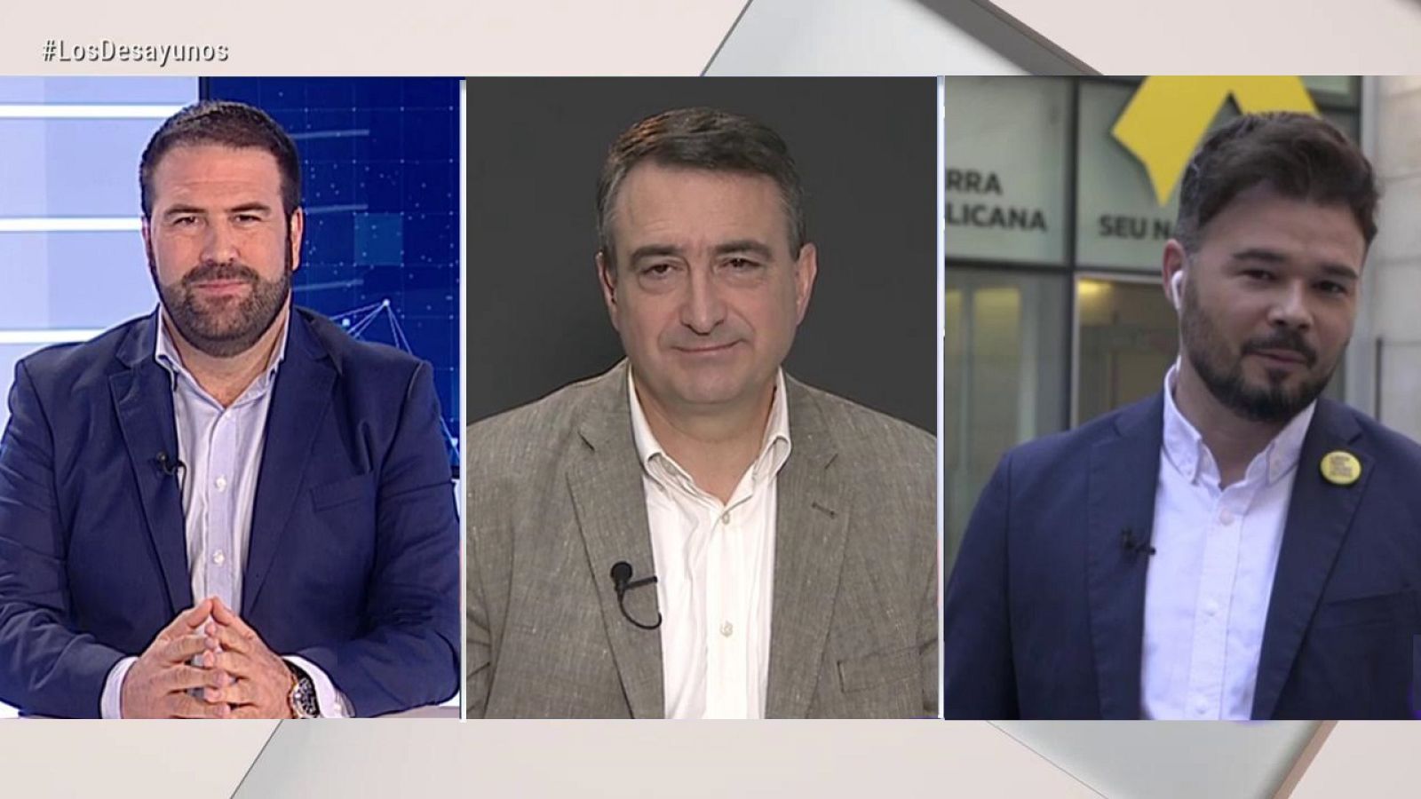 Los desayunos de TVE - Jon Iñarritu (EH Bildu); Aitor Esteban (PNV) y Gabriel Rufian (ERC) - ver ahora
