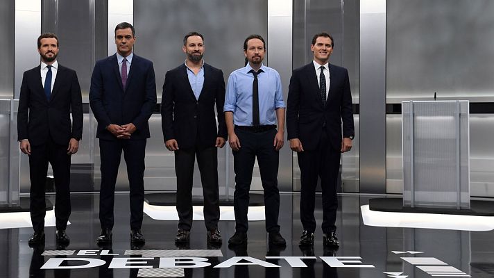 Telediario 1 - Cataluña, el desbloqueo o la corrupción, entre los temas que provocaron más tensión durante el debate a cinco