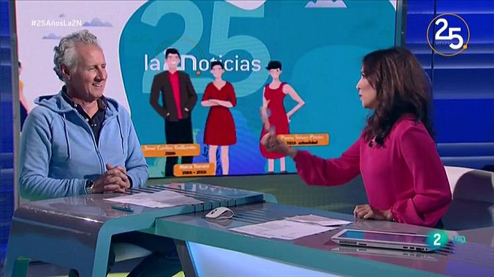 La 2 Noticias - Lorenzo Milá, Mara Torres y Paula Sainz soplan las velas del 25 aniversario de La 2 Noticias