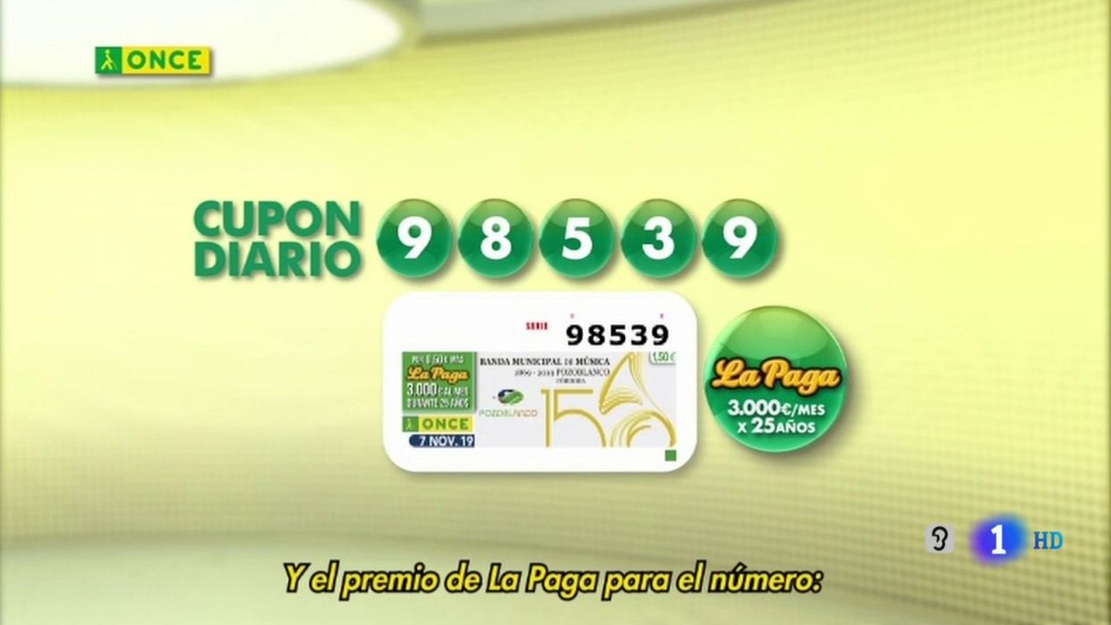 Sorteo ONCE - 07/11/19 - ver ahora