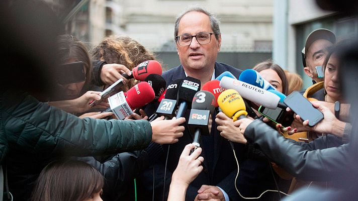 Informativo 24h - Quim Torra vota en el colegio electoral de Sant Gervasi, en Barcelona