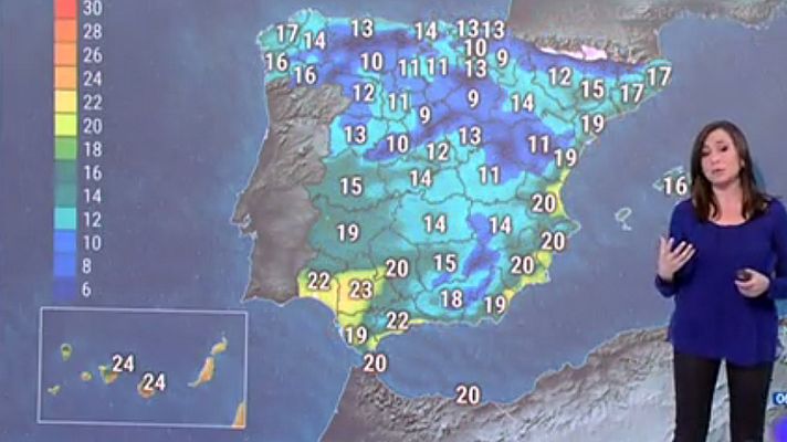 El tiempo - Un frente deja lluvias fuertes en el norte, con temperaturas al alza