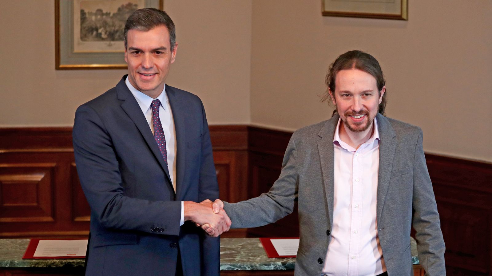 Sánchez e Iglesias cierran un preacuerdo para un "Gobierno progresista de coalición"