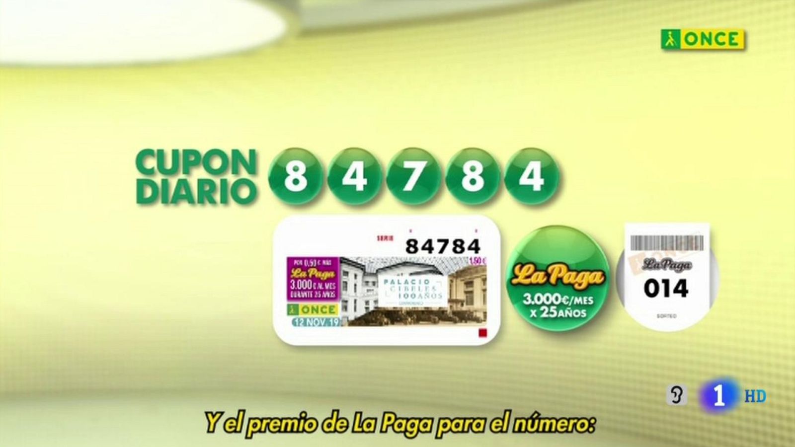 Sorteo ONCE - 12/11/19 - ver ahora