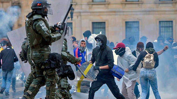 Telediario 1 - Balance de la jornada de paro nacional en Colombia