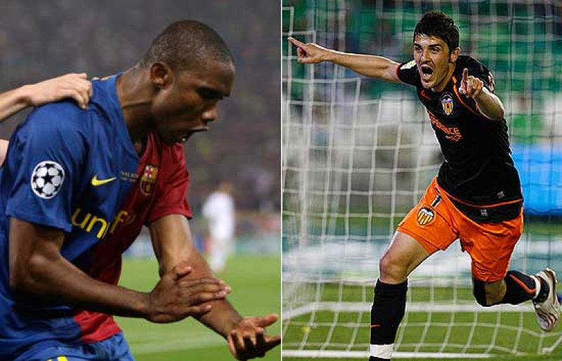 Eto'o y Villa, dentro y fuera del Barça