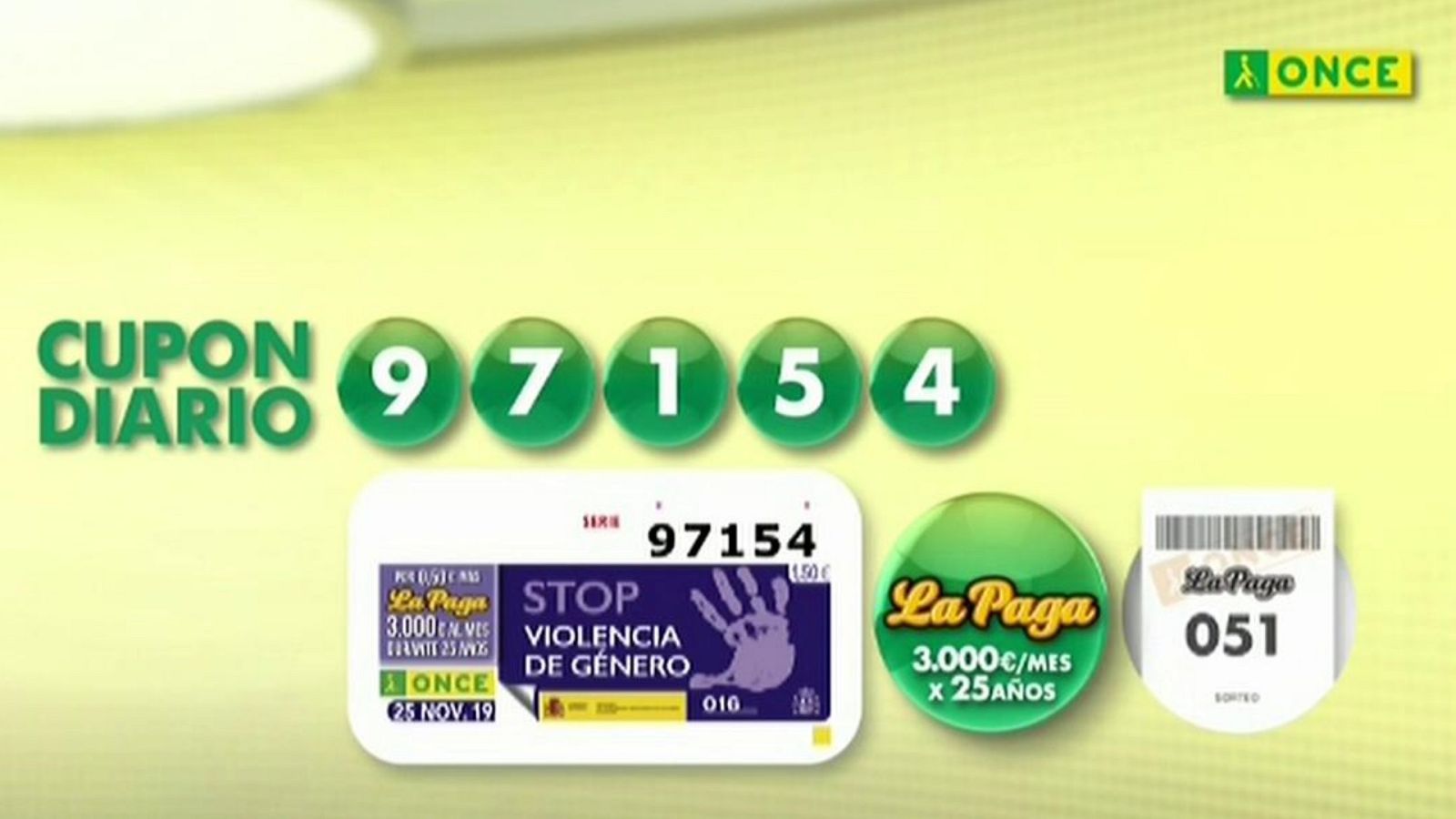 Sorteo ONCE - 25/11/19 - ver ahora
