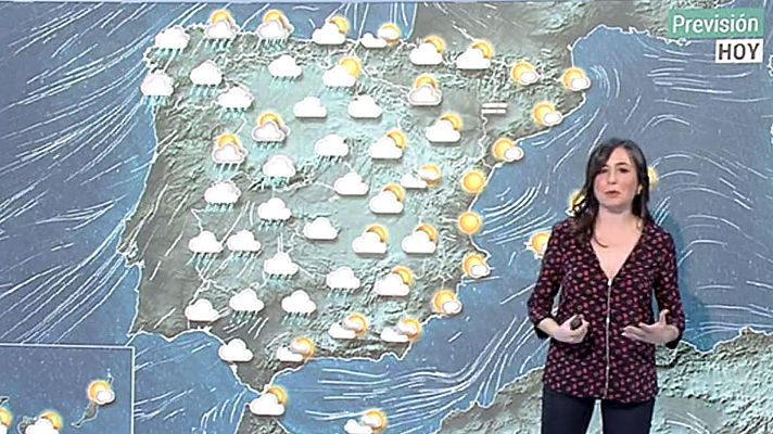 El tiempo - Lluvias en la mitad norte peninsular con rachas de viento de hasta 100 km/h en el oeste