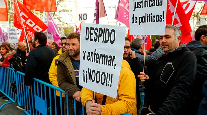 Telediario 1 - Los sindicatos protestan en varias ciudades españolas
