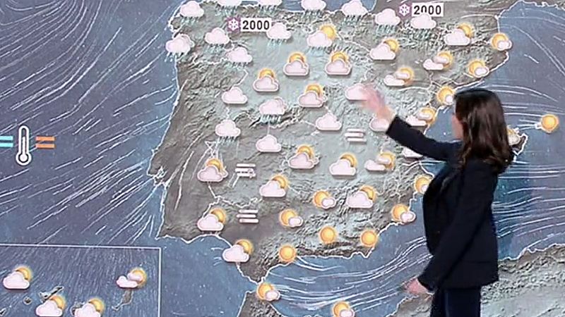 Lluvias en la mitad norte peninsular y viento fuerte en áreas montañosas