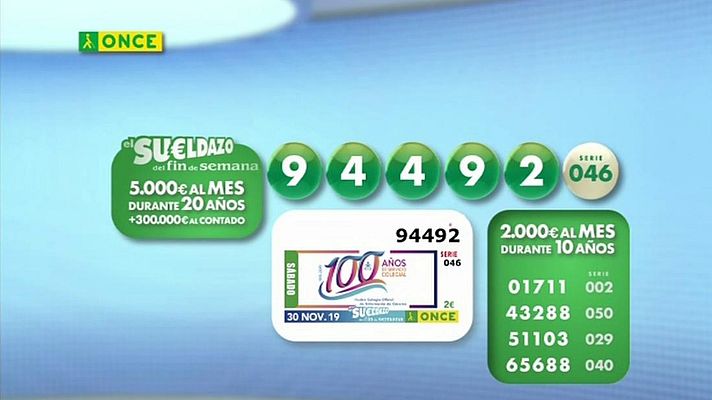 Sorteos ONCE - Sorteo ONCE - 30/11/19
