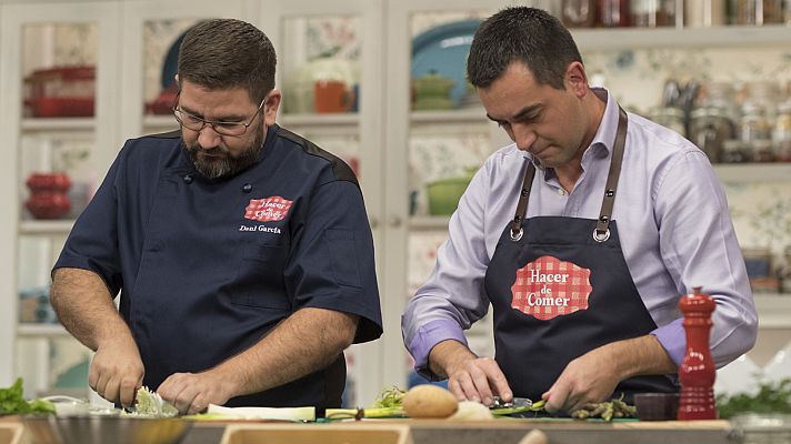 Hacer de comer - Sopa de espárragos y conejo a la mostaza