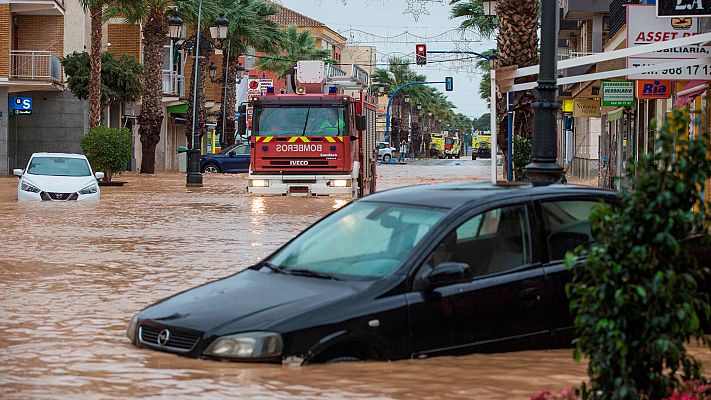 Telediario 1 - La DANA deja más de 100 litros por metro cuadrado en 12 horas en la costa mediterránea y en Baleares