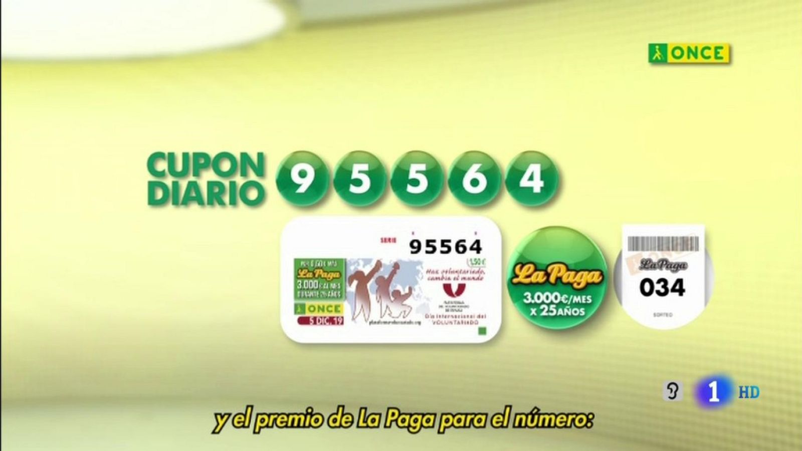 Sorteo ONCE - 05/12/19 - ver ahora