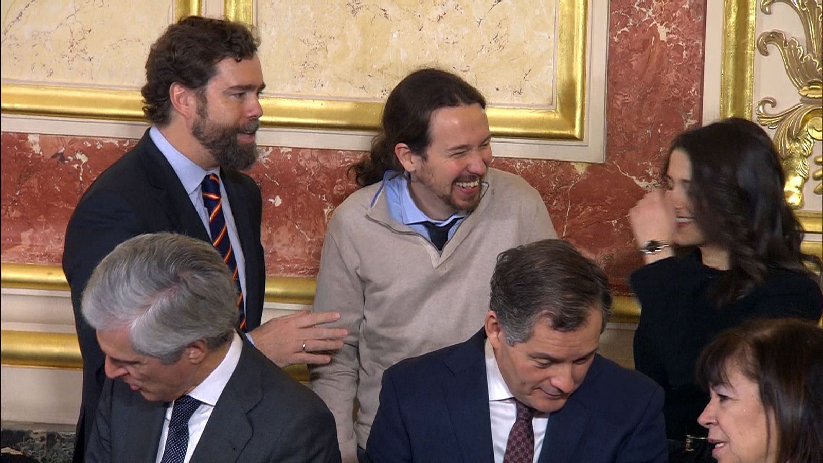 Distendida charla entre Iglesias, Espinosa de los Monteros y Arrimadas