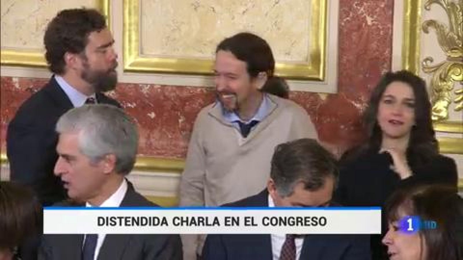 Distendida charla entre Iglesias, Espinosa de los Monteros y Arrimadas