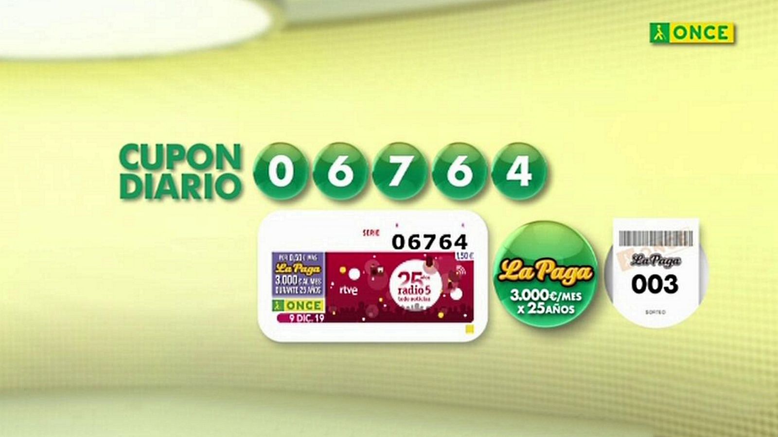 Sorteo ONCE - 09/12/19 - ver ahora